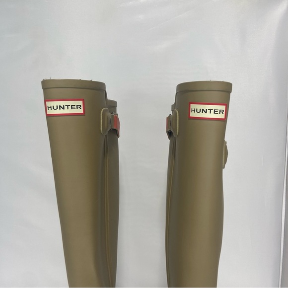 Hunter Tall Rain Boots with Knit Cuffs - Olive Green - Picture 10 of 13